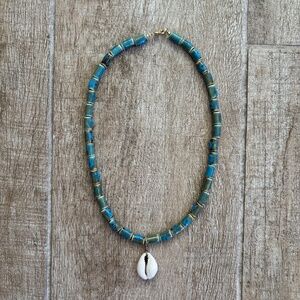 Cowrie Shell Turquoise Beaded Necklace